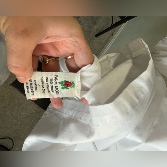 NWT Fanm Mon DressesEmbroidered Butterfly Cotton Long Sleeve Deep V Mini Dress S - Picture 10 of 10